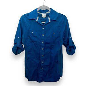 Converse Long sleeve blue button front